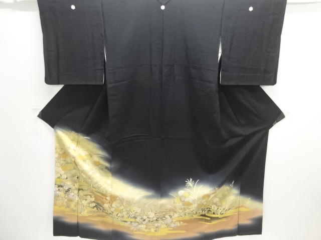 JAPANESE KIMONO / TOMESODE / EMBROIDERY / KINSAI / FLOWER & BIRD